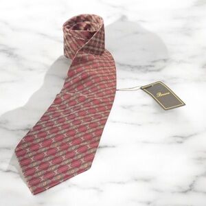 NEW VINTAGE SILK TIE BOCARA 100% Silk Geometric Designer Maroon FAST SHIPPING